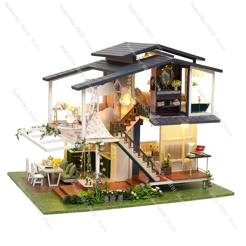 Smart Garden Model - บ้านสมาร์ทและสนุกสนาน โมเนต์ การ์เด้น ชุดของเล่นประกอบเอง แบบจำลองการสร้างวิลล่า ของขวัญวันเกิด