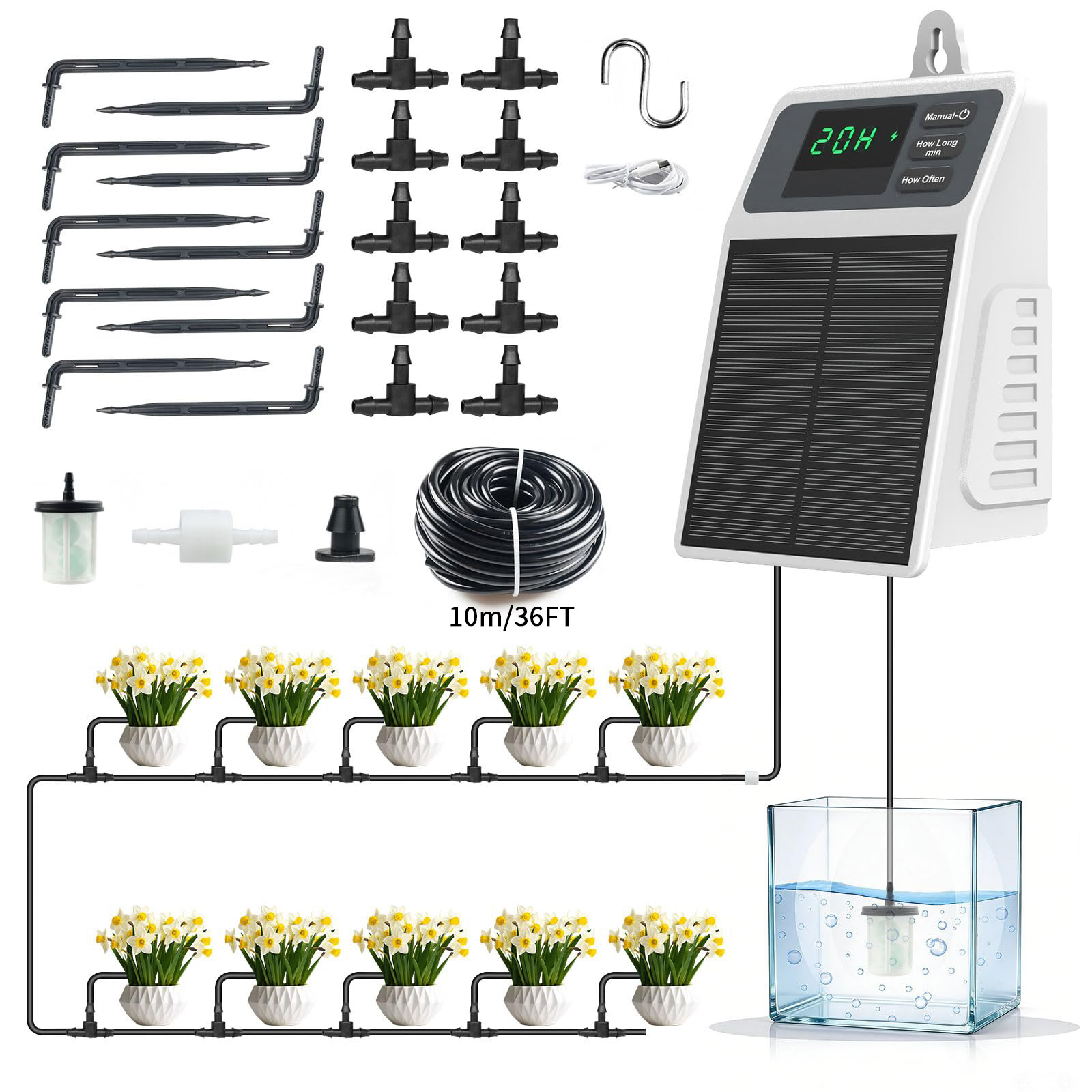 ระบบให้น้ำหยดด้วยพลังงานแสงอาท - Smart Garden Tower บทวิจารณ์และราคา